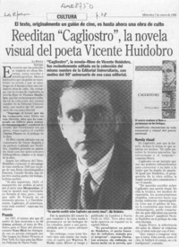Reeditan "Cagliostro", la novela visual del poeta Vicente Huidobro