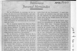 Biblioteca Juvenal Hernández  [artículo].