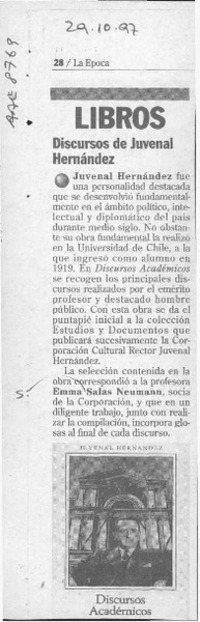 Discursos de Juvenal Hernández  [artículo].