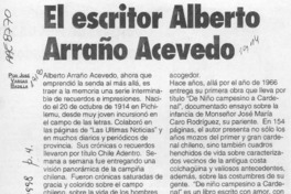 El escritor Alberto Arraño Acevedo  [artículo] José Vargas Badilla.