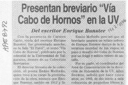 Presentan brevario "Vía Cabo de Hornos" en la UV  [artículo].