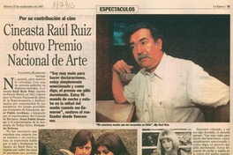 Cineasta Raúl Ruiz obtuvo Premio Nacional de Arte