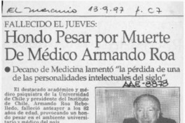 Hondo pesar por muerte de médico Armando Roa