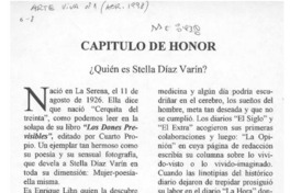 Capítulo de honor, quién es Stella Díaz Varín  [artículo].