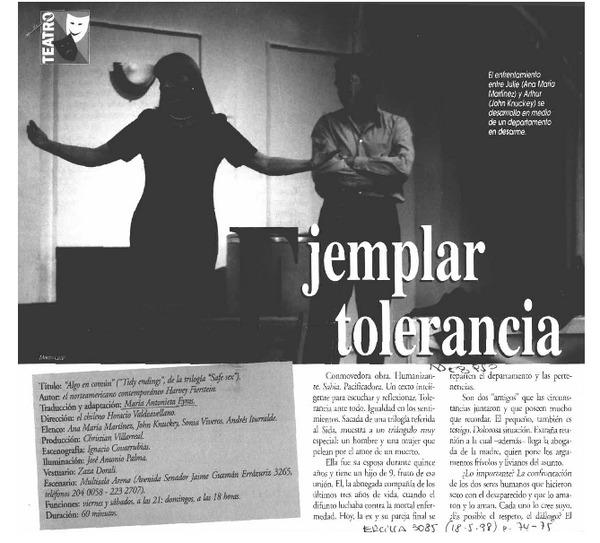 Ejemplar tolerancia  [artículo] Italo Passalacqua C.