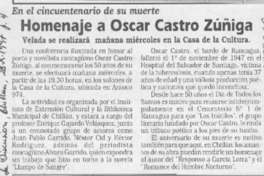 Homenaje a Oscar Castro Zuñiga  [artículo].