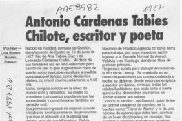 Antonio Cárdenas Tabies, chilote, escritor y poeta  [artículo] René Leiva Berríos.