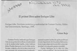 El primer libro sobre Enrique Lihn  [artículo] Grínor Rojo.