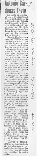 Antonio Cárdenas Tabies  [artículo].