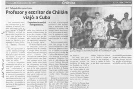 Profesor y escritor de Chillán viajó a Cuba  [artículo].