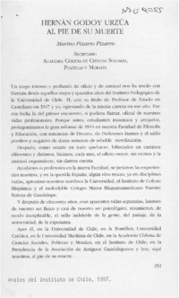 Hernán Godoy Urzúa al pie de su muerte  [artículo] Marino Pizarro Pizarro.