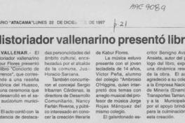 Historiador vallenarino presentó libro  [artículo].