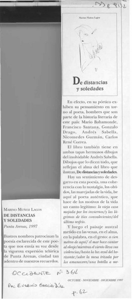 De distancias y soledades  [artículo] Eugenio García-Díaz.