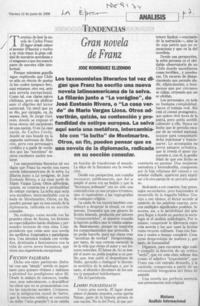 Gran novela de Franz  [artículo] José Rodríguez Elizondo.