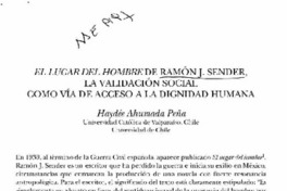 El lugar del hombre de Ramón J. Sender, la validación social como vía de acceso a la dignidad humana