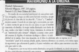 Matrimonio a la chilena  [artículo] Ana María Valdivieso.