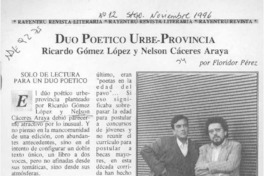 Dúo poeético urbe-provincia  [artículo] Floridor Pérez.