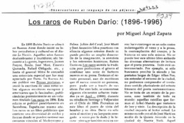 Los raros de Rubén Darío  [artículo] Miguel Angel Zapata.