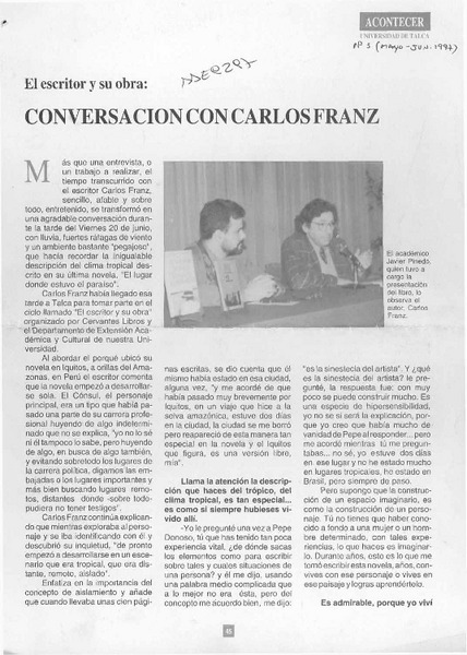Conversación con Carlos Franz  [artículo].
