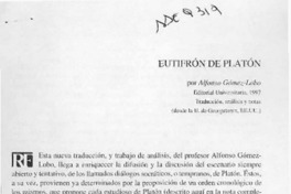 Eutifrón de Platón  [artículo] David Morales T.