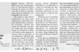 Fundación Neruda  [artículo] Teresa Galleguillos.