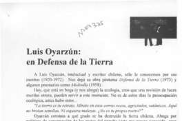 Luis Oyarzún, en defensa de la tierra  [artículo].