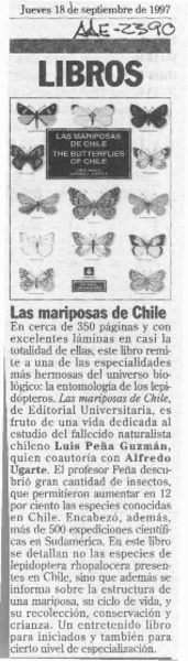 Las Mariposas de Chile  [artículo].