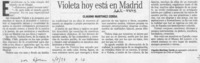 Violeta hoy está en Madrid  [artículo] Claudio Martínez Cerda.