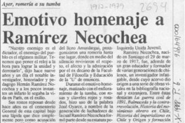 Emotivo homenaje a Ramírez Necochea  [artículo].