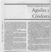 Aguilas y cóndores  [artículo] Braulio Arenas.