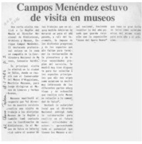 Campos Menéndez estuvo de visita en museos  [artículo].