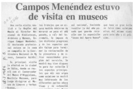 Campos Menéndez estuvo de visita en museos  [artículo].