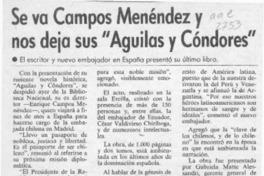 Se va Campos Menéndez y nos deja sus "Aguilas y cóndores"  [artículo].