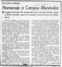 Homenaje a Campos Menéndez  [artículo].