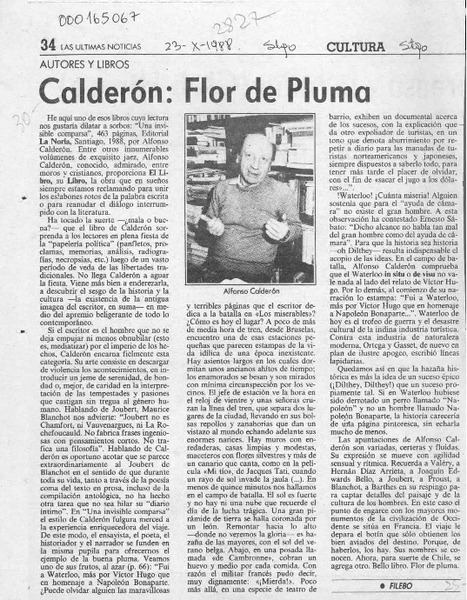 Calderón, flor de pluma  [artículo] Filebo.