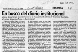 En busca del diario institucional  [artículo] Rodolfo Gambetti.