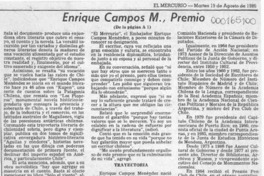 Enrique Campos M., Premio Nacional de Literatura 1986  [artículo].