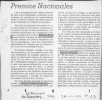 Premios Nacionales  [artículo].