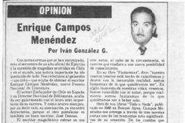 Enrique Campos Menéndez  [artículo] Iván González G.