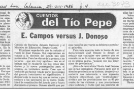 E. Campos versus J. Donoso  [artículo] El Tío José Salinas.