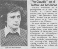 "Yo, Claudio" en el Teatro Las Américas