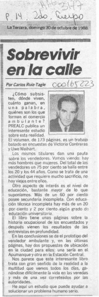 Sobrevivir en la calle  [artículo] Carlos Ruiz-Tagle.