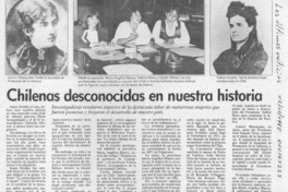 Chilenas desconocidas en nuestra historia  [artículo] M. Angélica Rivera.