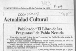 Publicado "El libro de las preguntas" de Pablo Neruda  [artículo].