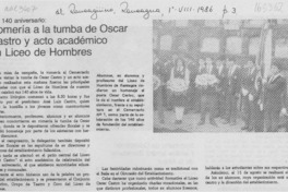 Romería a la tumba de Oscar Castro y acto académico en Liceo de Hombres