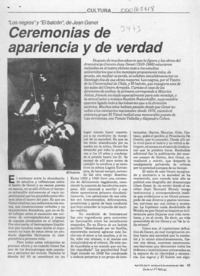 Ceremonias de apariencia y de verdad  [artículo] Juan Andrés Piña.