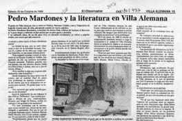 Pedro Mardones y la literatura en Villa Alemana  [artículo].