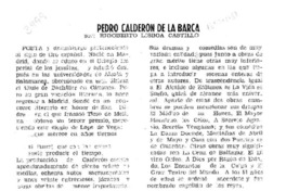 Pedro Calderón de la Barca  [artículo] Rigoberto Lisboa Castillo.