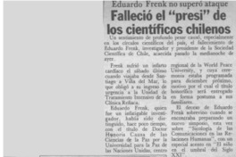 Falleció el "presi" de los científicos chilenos  [artículo].