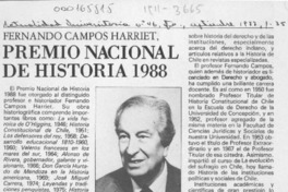 Premio Nacional de Historia 1988  [artículo].